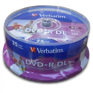 DVD+R DL 8X 8.5GB AZO PRINTABLE SPINDLE 25