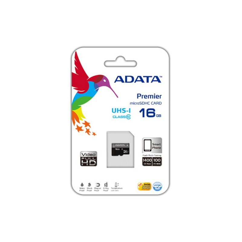 Card Memorie Adata Micro SDHC Premier 16GB UHS-I U1 Clasa 10 + adaptor SD