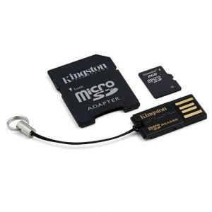 Card de Memorie Kingston microSDHC 8GB Clasa 4 + Adaptor si Cititor USB