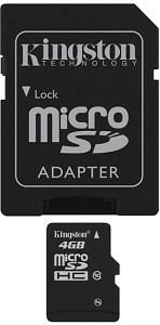 Card de Memorie Kingston microSDHC 4GB Clasa 10 + Adaptor