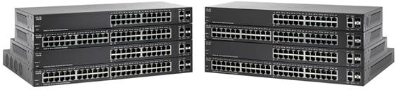 Switch Cisco SF220-48 cu management fara PoE 48x100Mbps-RJ45 + 2x1000Mbps-RJ45 (sau 2xSFP)
