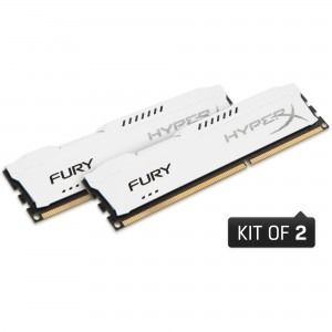 Memorie desktop kingston hyperx fury white 16gb ddr3 1600 mhz cl10 dual channel kit