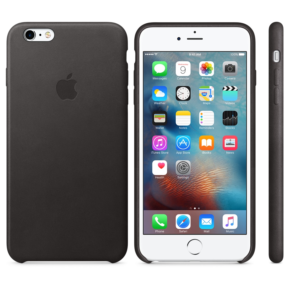 Husa Apple Leather Case pentru iPhone 6s Plus Negru