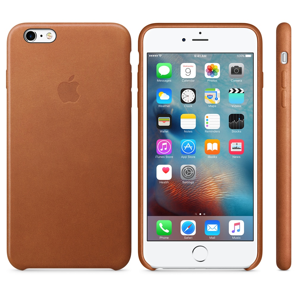 Husa Apple Leather Case pentru iPhone 6s Plus Maron Saddle
