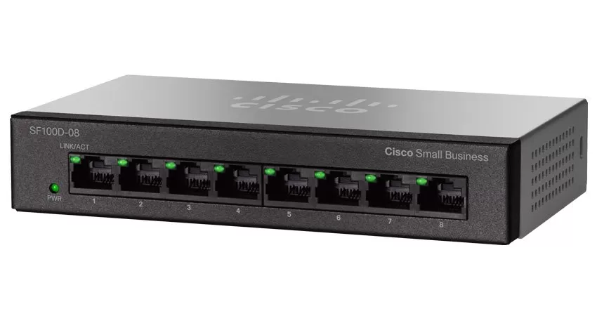 Switch Cisco SF110D-08 fara management fara PoE 8x100Mbps-RJ45