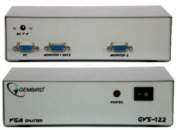 Multiplicator semnal video Gembird GVS122 intrare semnal video: 1xVGA iesirese semnal video: 2xVGA