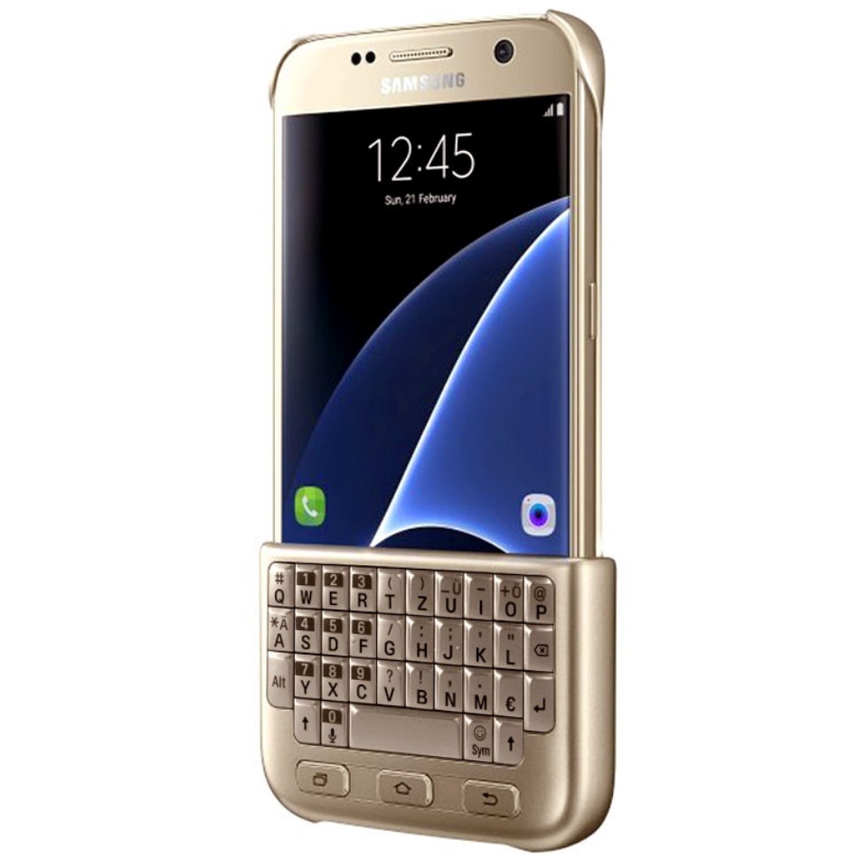 Husa Keyboard Cover pentru Samsung Galaxy S7 G930 Auriu