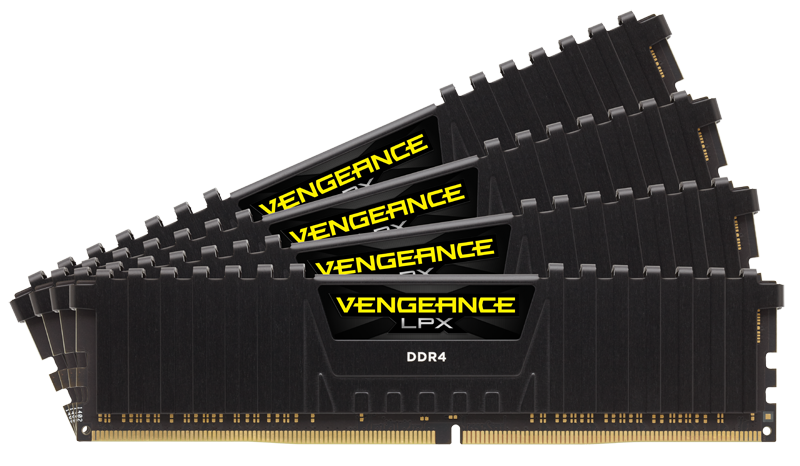 Memorie desktop corsair vengeance lpx 64gb (4 x 16gb) ddr4 2666mhz black