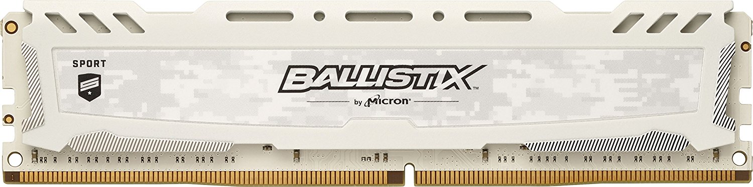 Memorie Desktop Crucial Ballistix Sport LT White 16GB (1 x 16GB) DDR4 2666 MHz CL16