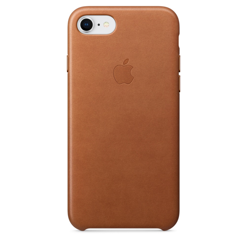 Capac protectie spate Apple Leather Case pentru iPhone 7 / 8 Saddle Brown