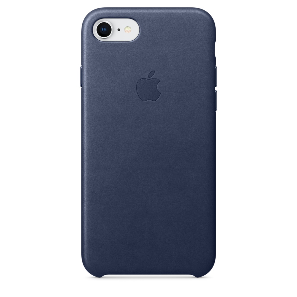 Capac protectie spate Apple Leather Case pentru iPhone 7 / 8 Midnight Blue