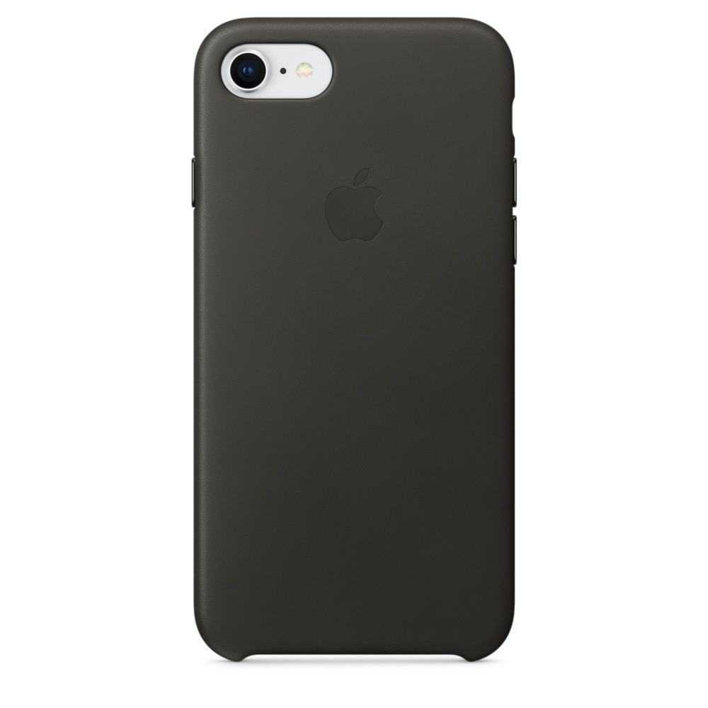 Capac protectie spate Apple Leather Case pentru iPhone 7 / 8 Charcoal Gray