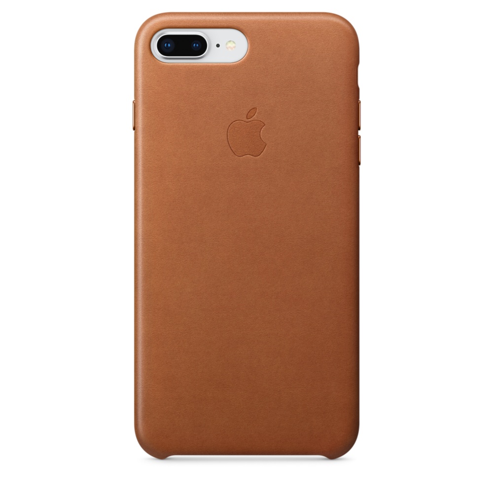 Capac protectie spate Apple Leather Case pentru iPhone 7 Plus / 8 Plus Saddle Brown