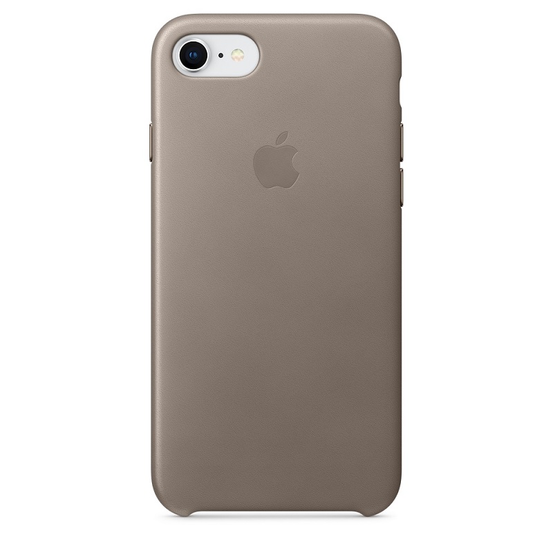 Capac protectie spate Apple Leather Case pentru iPhone 7 / 8 Taupe