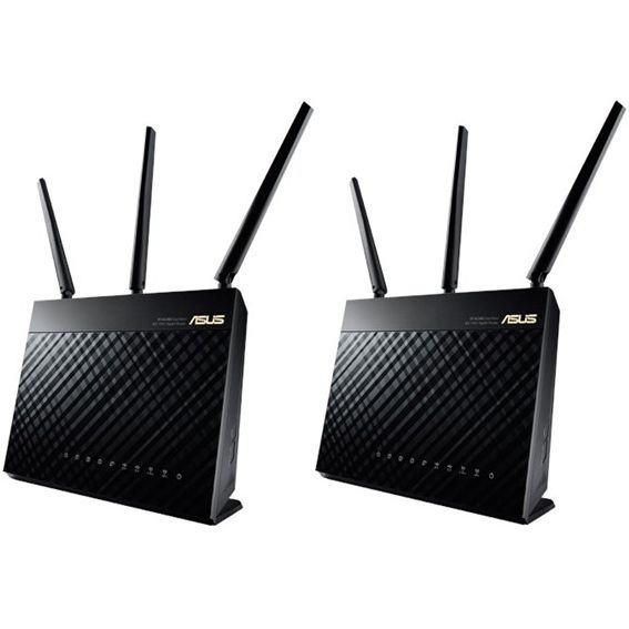Sistem Wireless ASUS RT-AC67U AiMesh WAN: 1xGigabit WiFi: 802.11ac-1900Mbps 2-pack