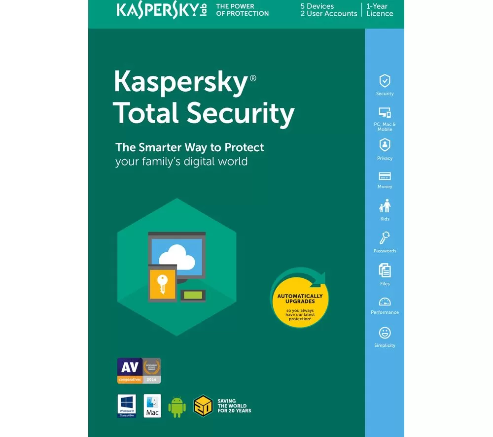 Kaspersky Total Security Licenta Electronica 1 an 3 echipamente Renew