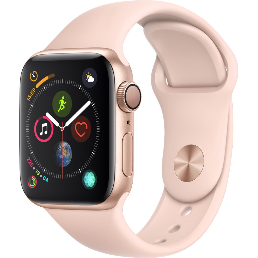 Smartwatch Apple Watch Series 4 GPS 44mm Carcasa Gold Aluminium Bratara Pink Sand Sport Band