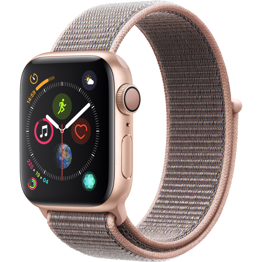 Smartwatch Apple Watch Series 4 GPS 44mm Carcasa Gold Aluminium Bratara Pink Sand Sport Loop