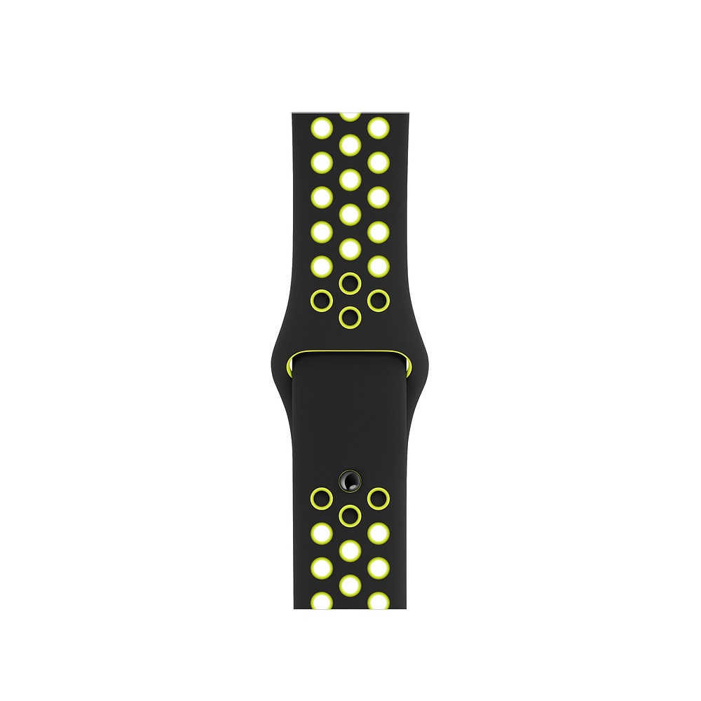 Curea smartwatch apple pentru apple watch series 4 40mm black/volt nike sport band - s/m & m/l