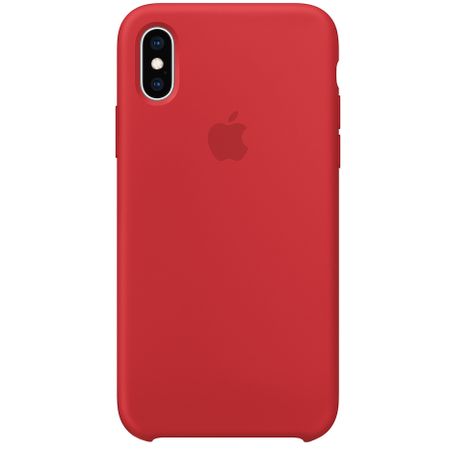 Capac protectie spate Apple Silicone Case pentru iPhone XS Red