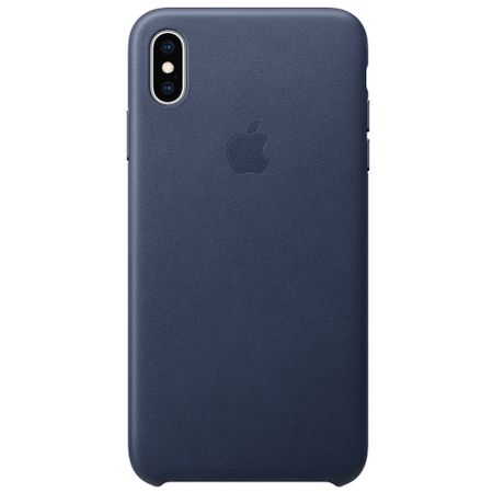 Capac protectie spate Apple Leather Case pentru iPhone XS Max Midnight Blue