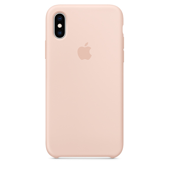 Capac protectie spate Apple Silicone Case pentru iPhone XS Pink Sand