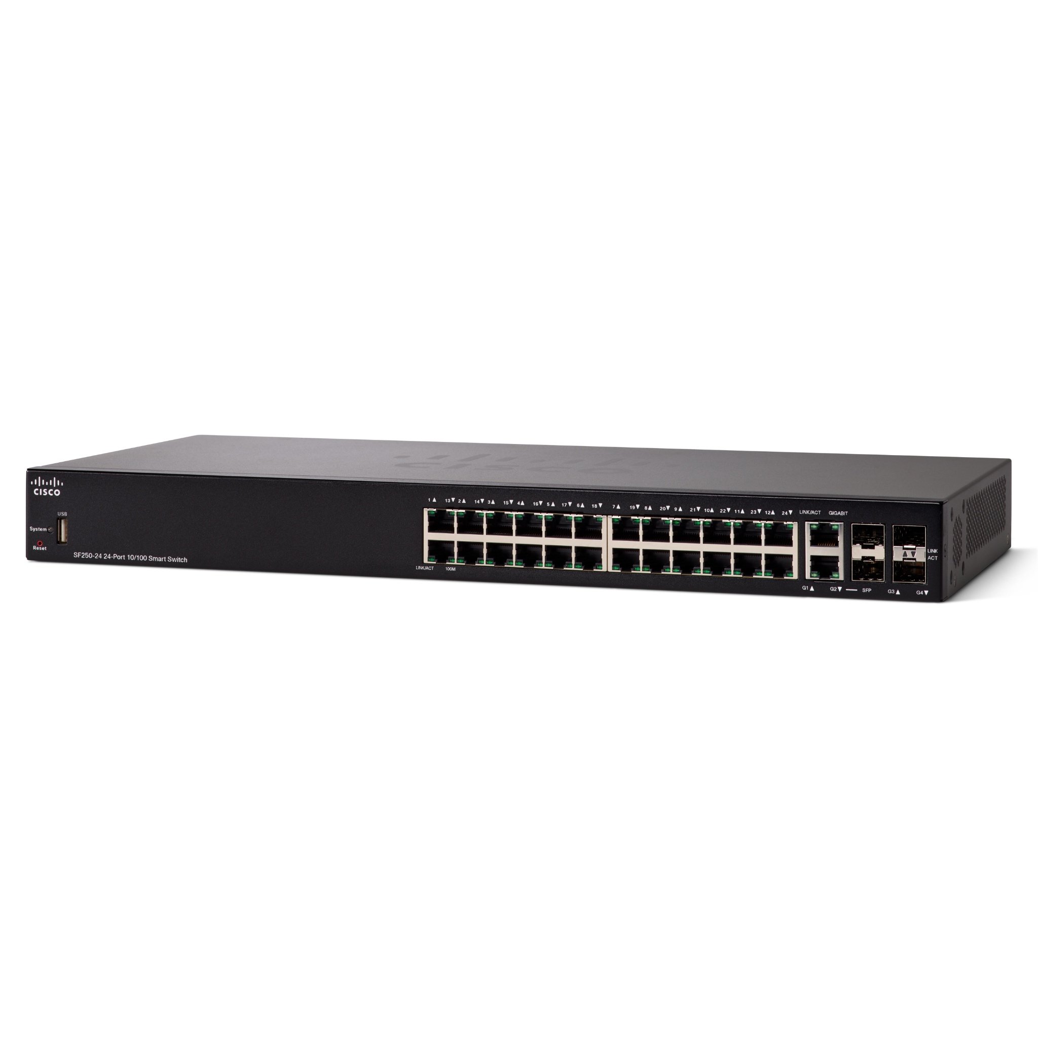 Switch Cisco SF250-24-K9 fara PoE 24x100Mbps-RJ45 + 2xSFP