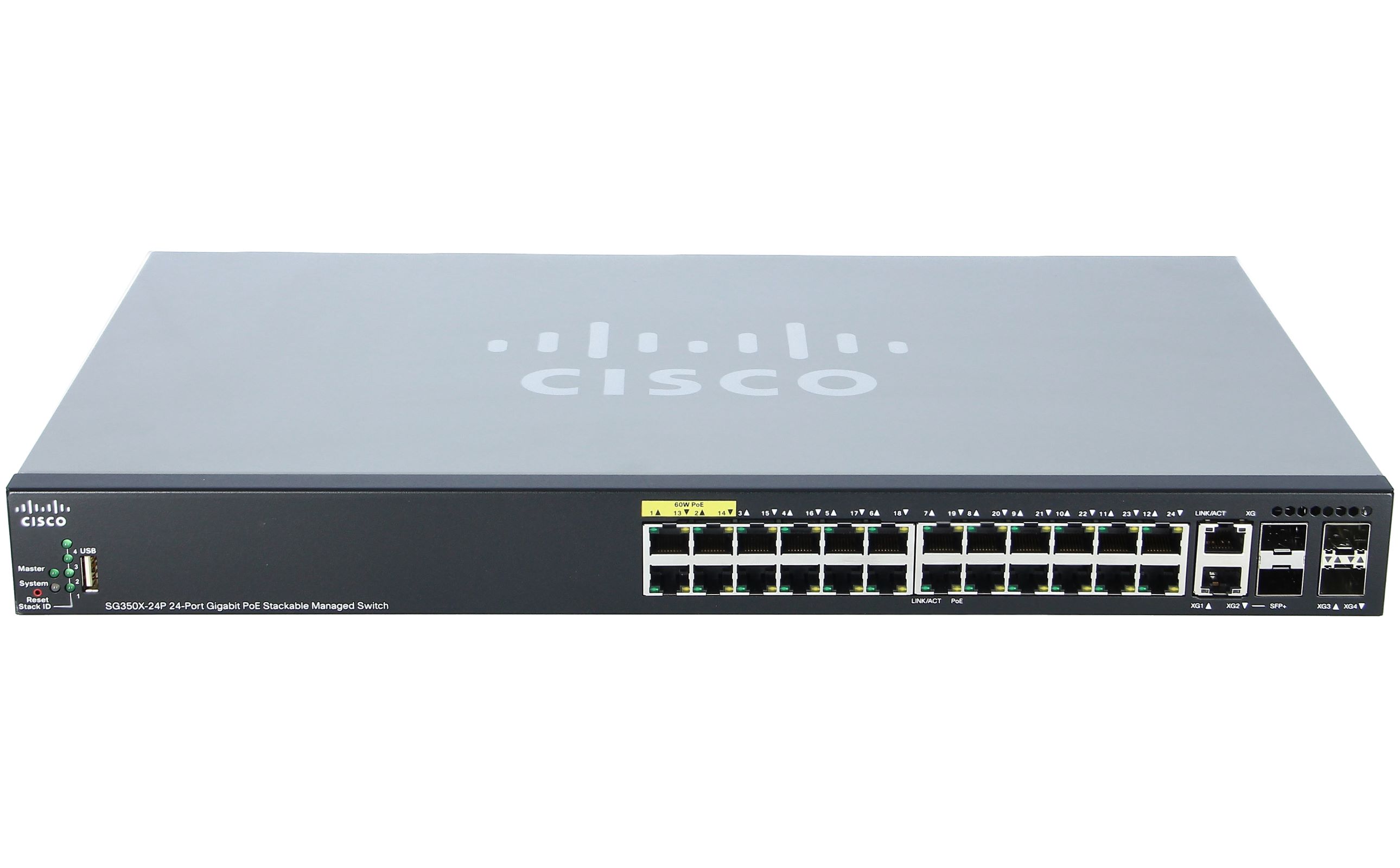 Switch Cisco SG350X-24P-K9 cu PoE stackabil 24x1000Mbps-RJ45 + 2xSFP+