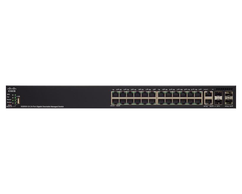 Switch Cisco SG550X-24MP-K9 cu PoE stackabil 24x1000Mbps-RJ45 + 2xSFP+