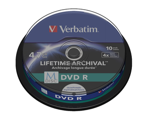 Verbatim MDISC Lifetime Archival DVD R 4x 4.7GB Spindle 10