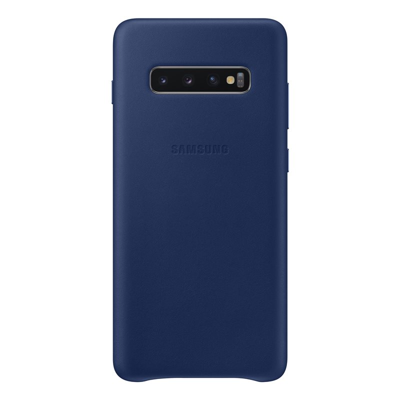Capac protectie spate Samsung Leather Cover pentru Galaxy S10 Plus (G975F) Bleumarin