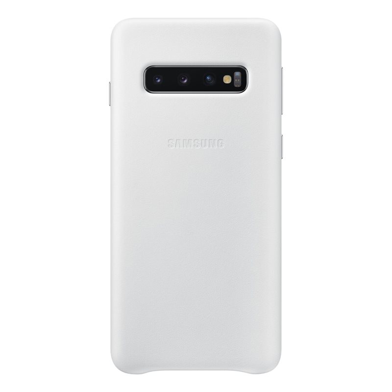 Capac protectie spate Samsung Leather Cover pentru Galaxy S10 (G973F) White