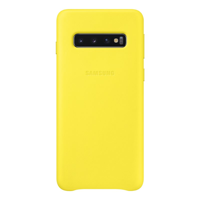 Capac protectie spate Samsung Leather Cover pentru Galaxy S10 (G973F) Yellow