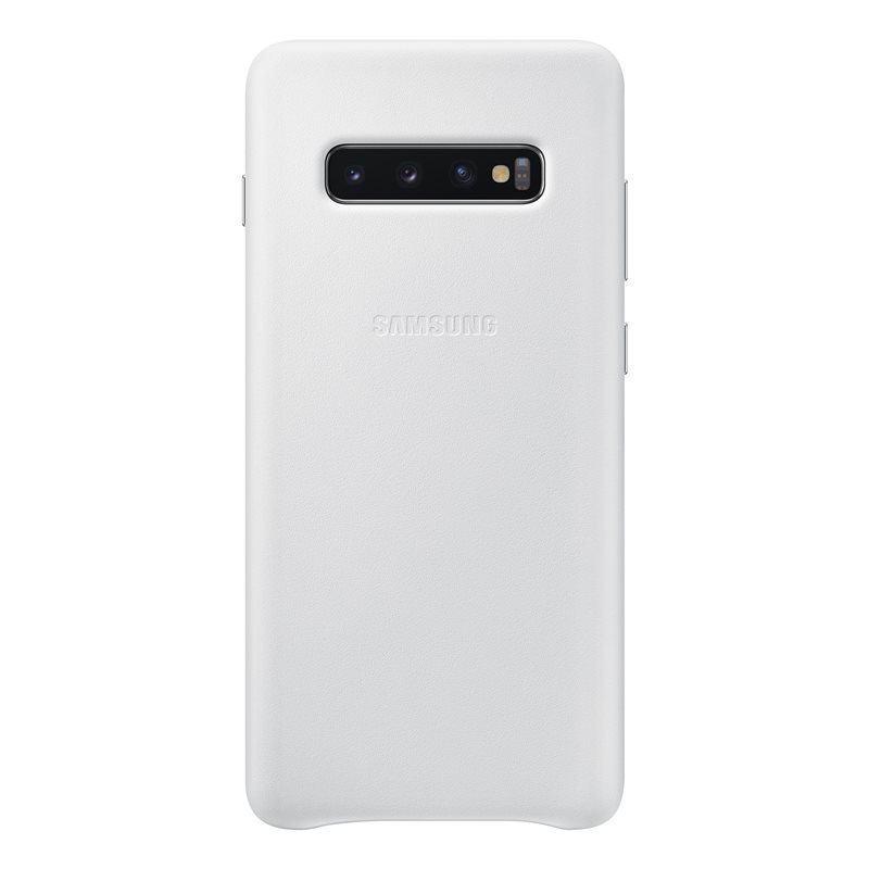 Capac protectie spate Samsung Leather Cover pentru Galaxy S10 Plus (G975F) White