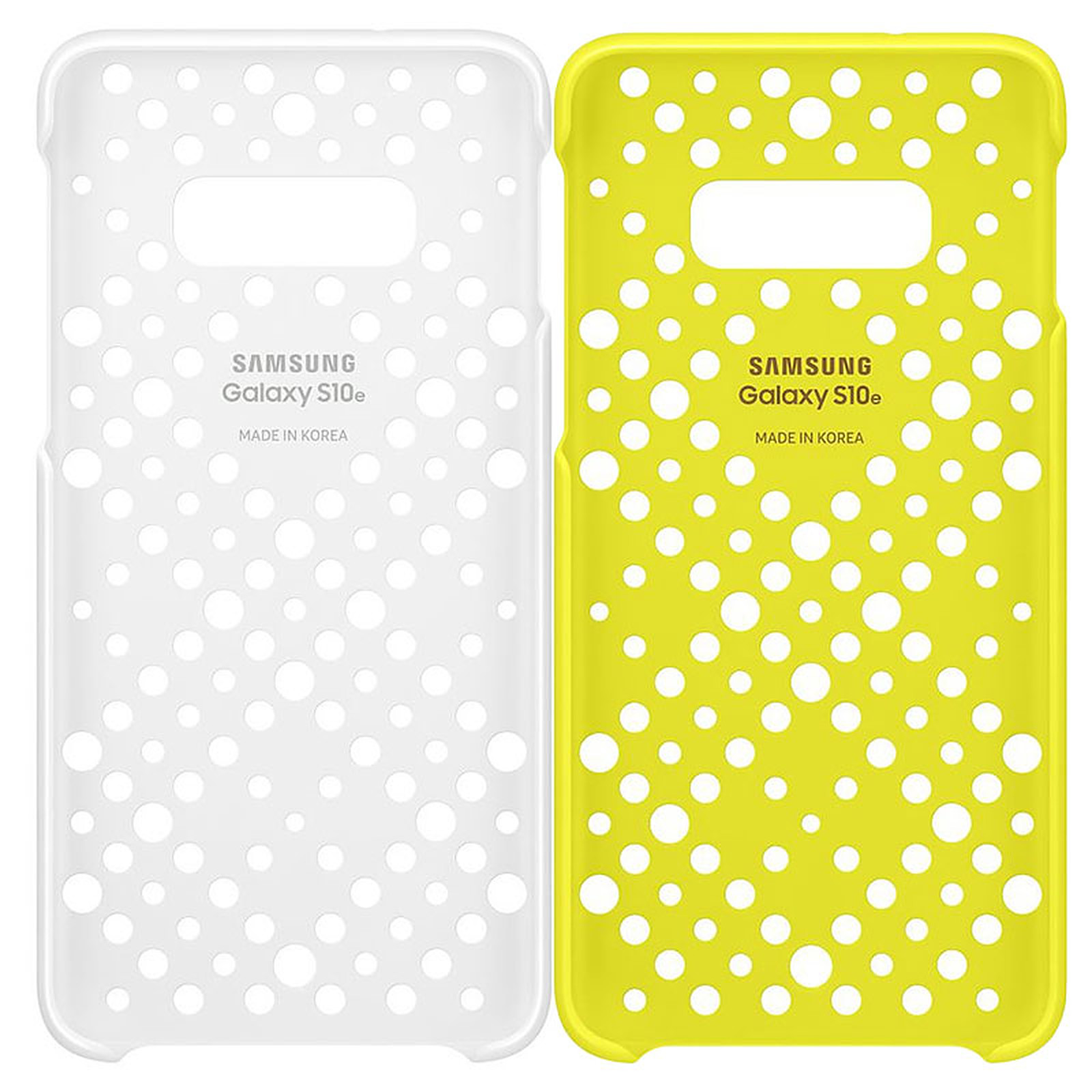 Capac protectie spate Samsung pattern cover pentru galaxy s10e (g970f) white & yellow