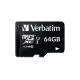 Card de Memorie Verbatim Premium U1, Micro SDXC, 64GB, V10, CL10 + Adaptor