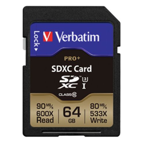 Card de Memorie Verbatim Pro+ SDXC 64GB V30 CL10