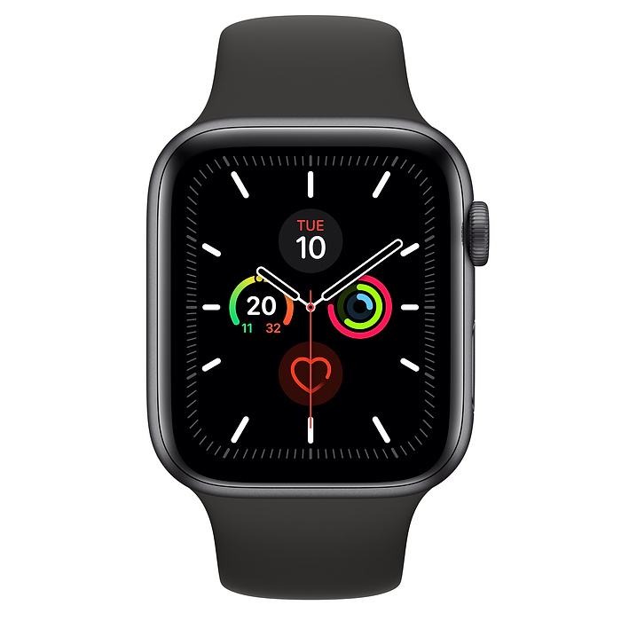 Smartwatch Apple Watch Series 5 GPS + Cellular 44mm 4G Carcasa Space Grey Aluminum Bratara Sport Black