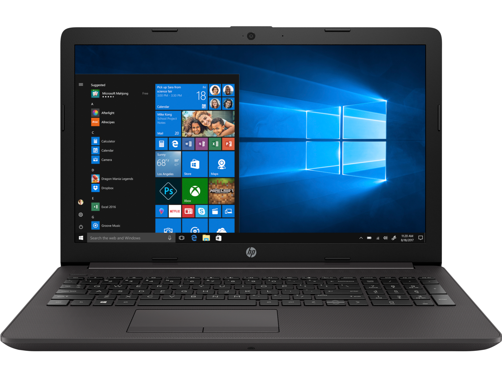 Notebook HP 250 G7 15.6 Full HD Intel Core i3-7020U RAM 8GB SSD 256GB FreeDOS Negru