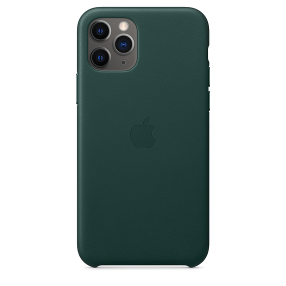 Capac protectie spate Apple Leather Case pentru iPhone 11 Pro Forest Green