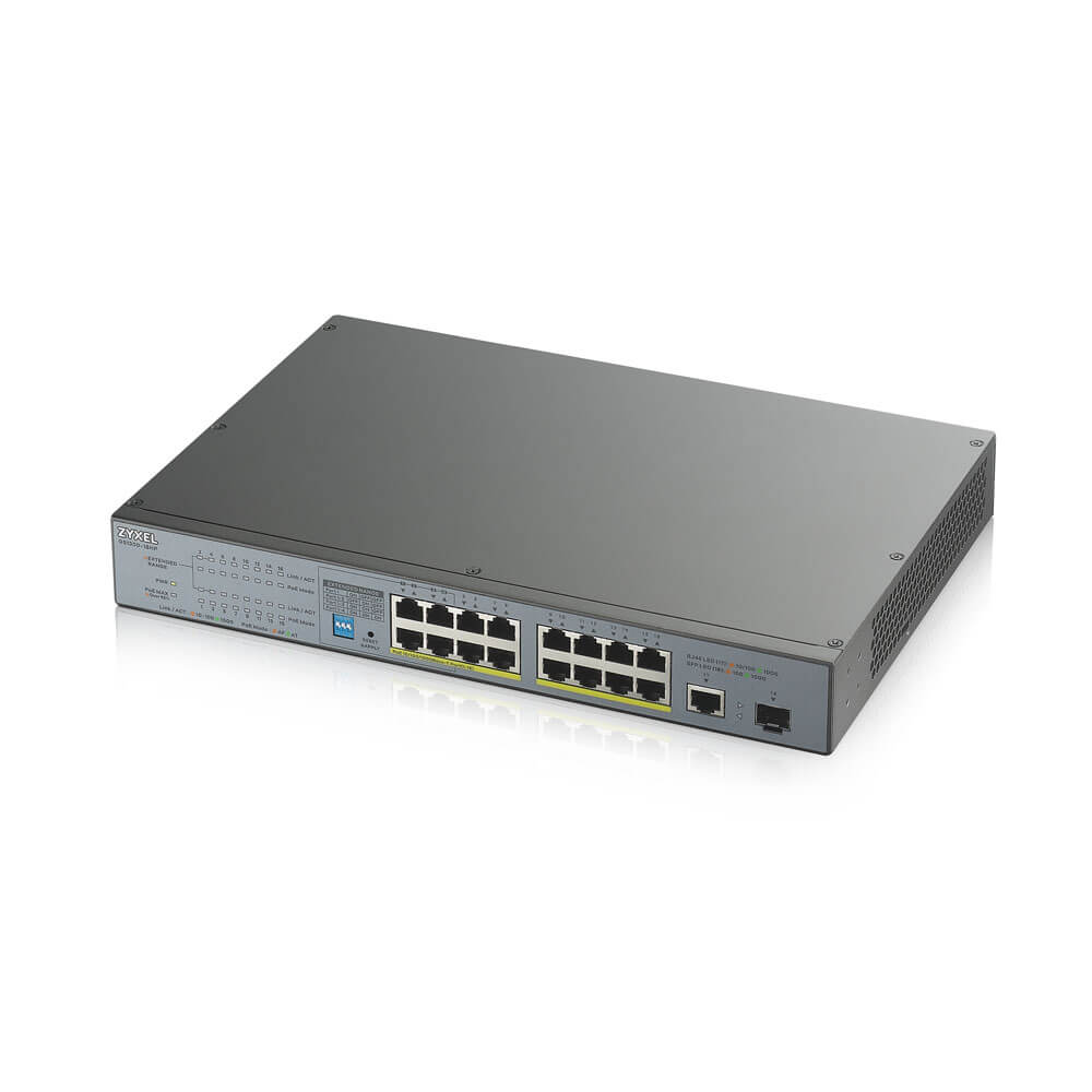 Switch ZyXEL GS1300-18HP fara management cu PoE 17x1000Mbps-RJ45 (16xPoE) + 1xSFP