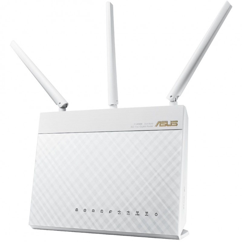 Router ASUS RT-AC68U WAN: 1xGigabit WiFi: 802.11ac-1900Mbps White