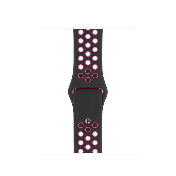 Curea Smartwatch Apple pentru Apple Watch 40mm Black/Pink Blast Nike Sport Band - S/M & M/L