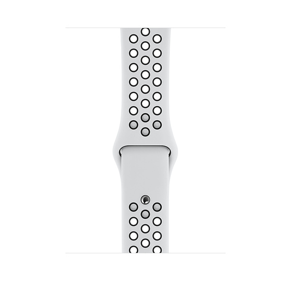 Curea Smartwatch Apple pentru Apple Watch 44mm Pure Platinum/Black Nike Sport Band - S/M & M/L