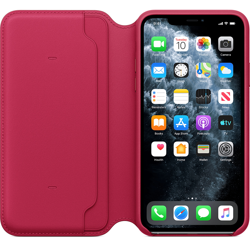 Husa Leather Folio pentru Apple iPhone 11 Pro Max - Raspberry