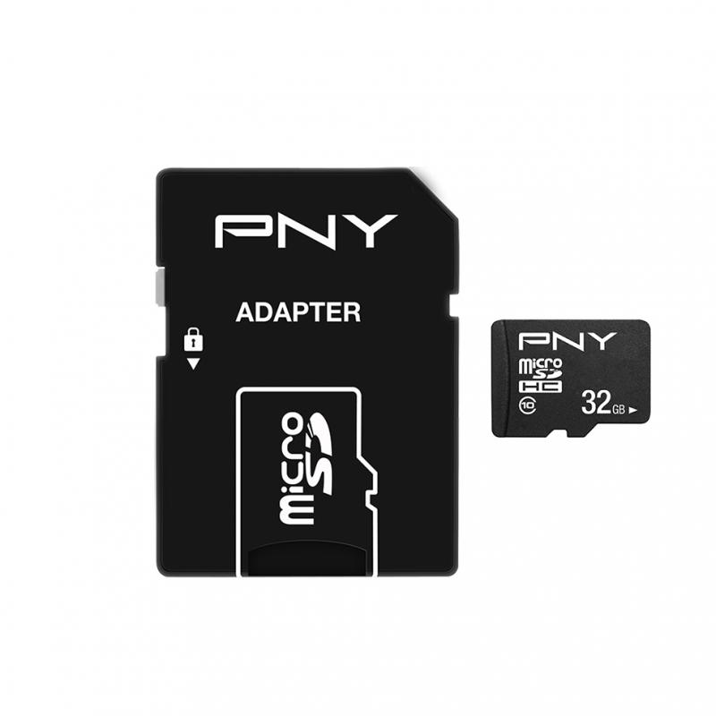 Card de memorie PNY microSDHC Performance Plus 32GB Class 10 USH-I + adaptor