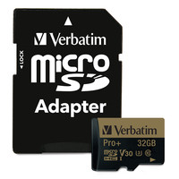 Card de memorie Verbatim Pro Plus 32GB microSDHC Clasa 10 U3 V30 + adaptor