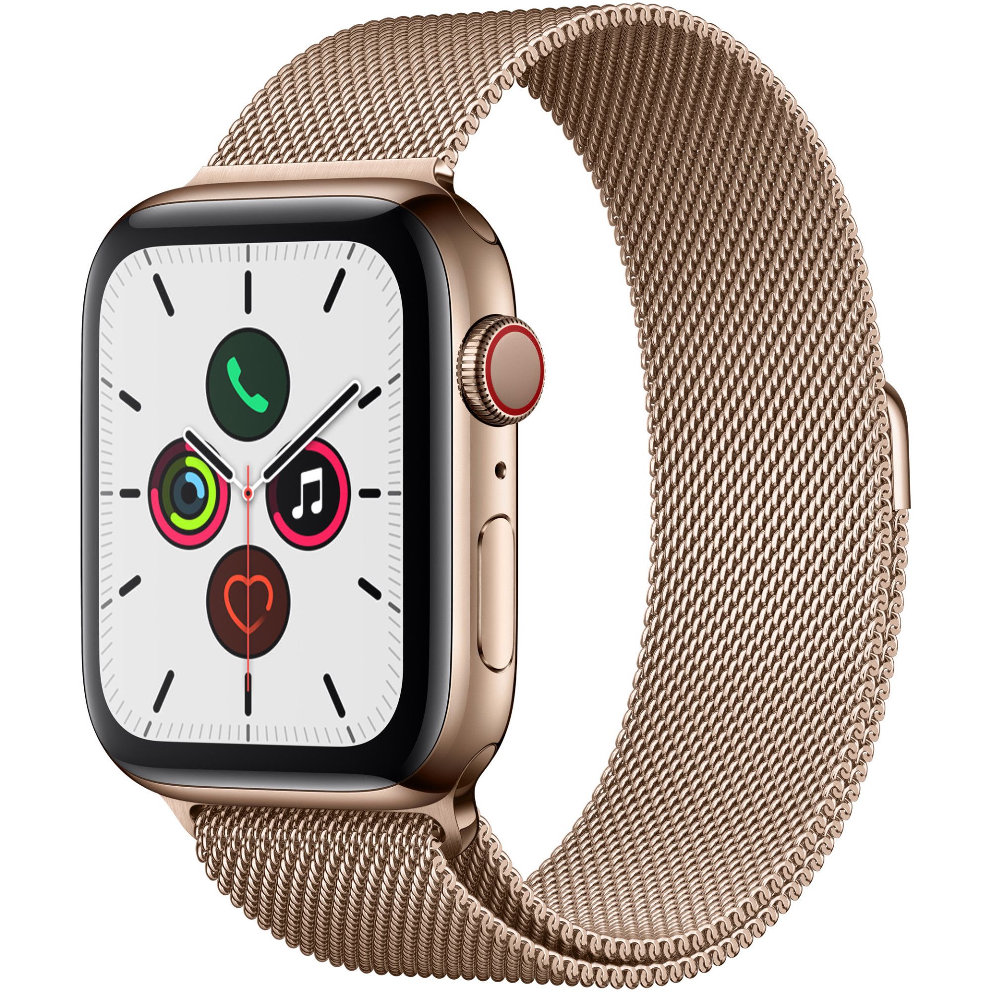 Smartwatch apple watch series 5 gps + cellular 44mm 4g carcasa gold stainless stell bratara gold milanese