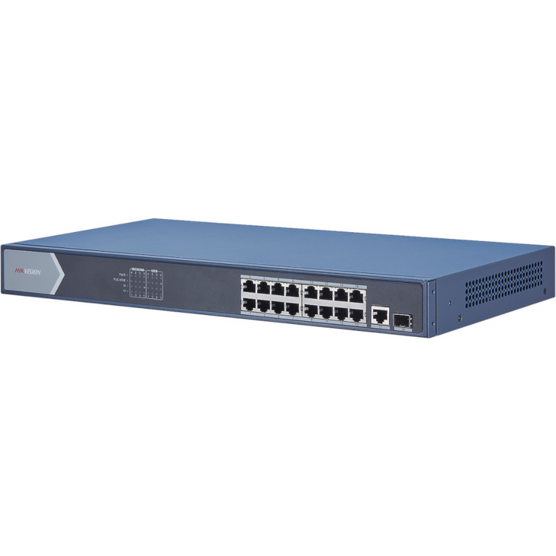 Switch Hikvision DS-3E0518P-E fara management cu PoE 16x1000Mbps RJ45 + 1 x SFP