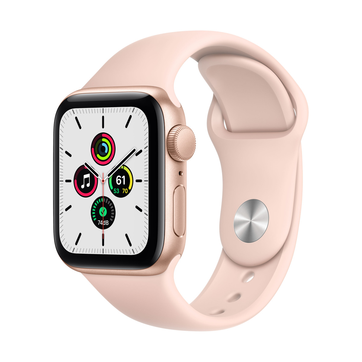 Smartwatch apple watch se gps + cellular 44mm 4g carcasa gold aluminium bratara pink sand sport band